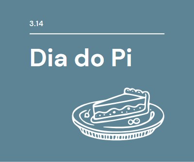 Dia do Pi blue whimsical-line