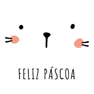 Feliz Páscoa, coelhinho white whimsical-line