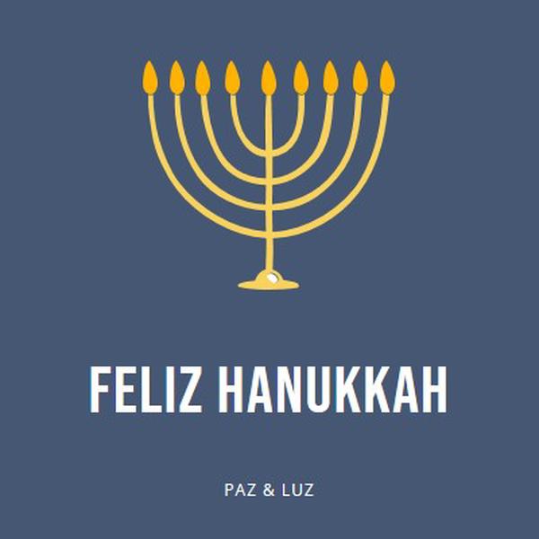 Hanukkah Sameach blue modern-simple