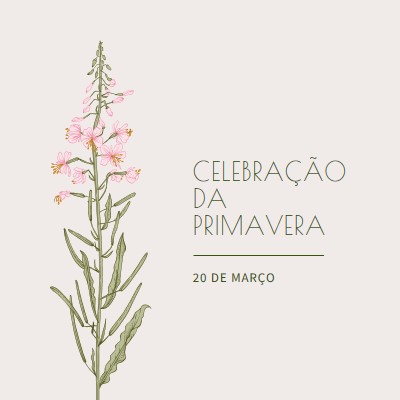 Celebrar a primavera white vintage-botanical