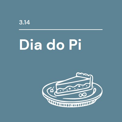 Dia do Pi blue whimsical-line