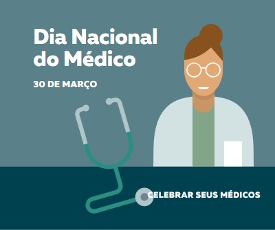 Dia Nacional do Médico blue modern-color-block