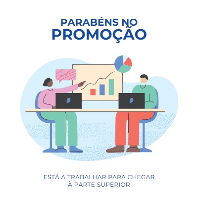 Parabéns pela promoção white whimsical-line