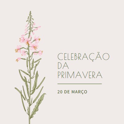 Celebrar a primavera white vintage-botanical