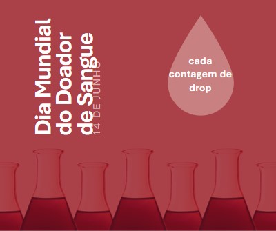 Dia Mundial do Doador de Sangue red modern-bold