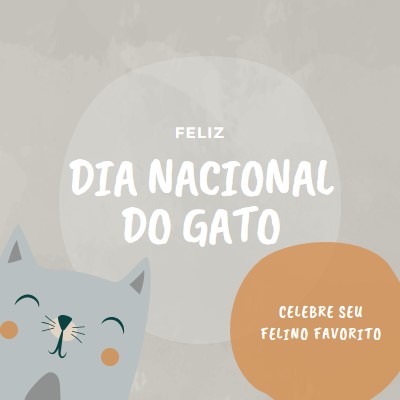 Feliz Dia Nacional do Gato gray organic-simple