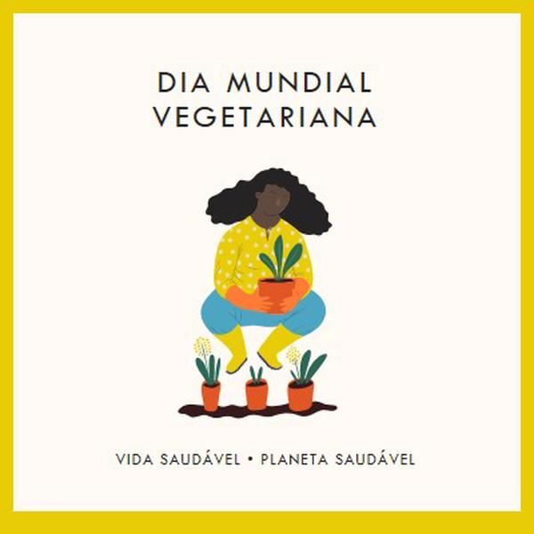 É o Dia Mundial vegetariano white modern-simple