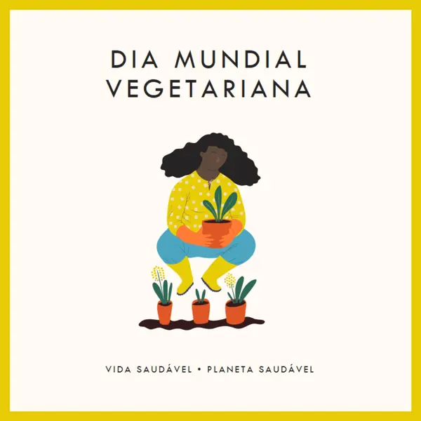 É o Dia Mundial vegetariano white modern-simple