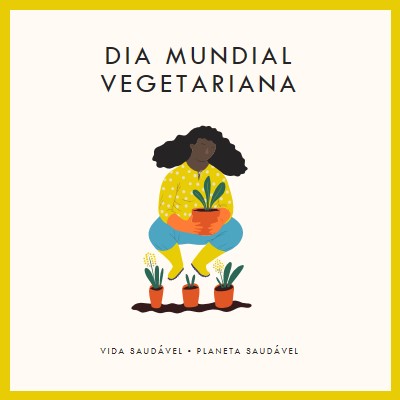 É o Dia Mundial vegetariano white modern-simple