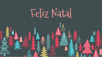 Feliz Natal green whimsical-line