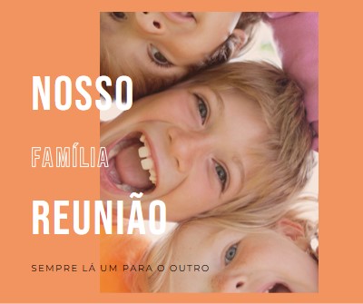 Diversão em família orange modern-bold