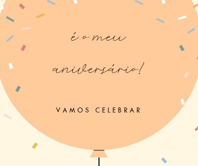 Vamos celebrar o meu aniversário yellow whimsical-line