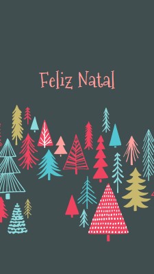 Feliz Natal green whimsical-line