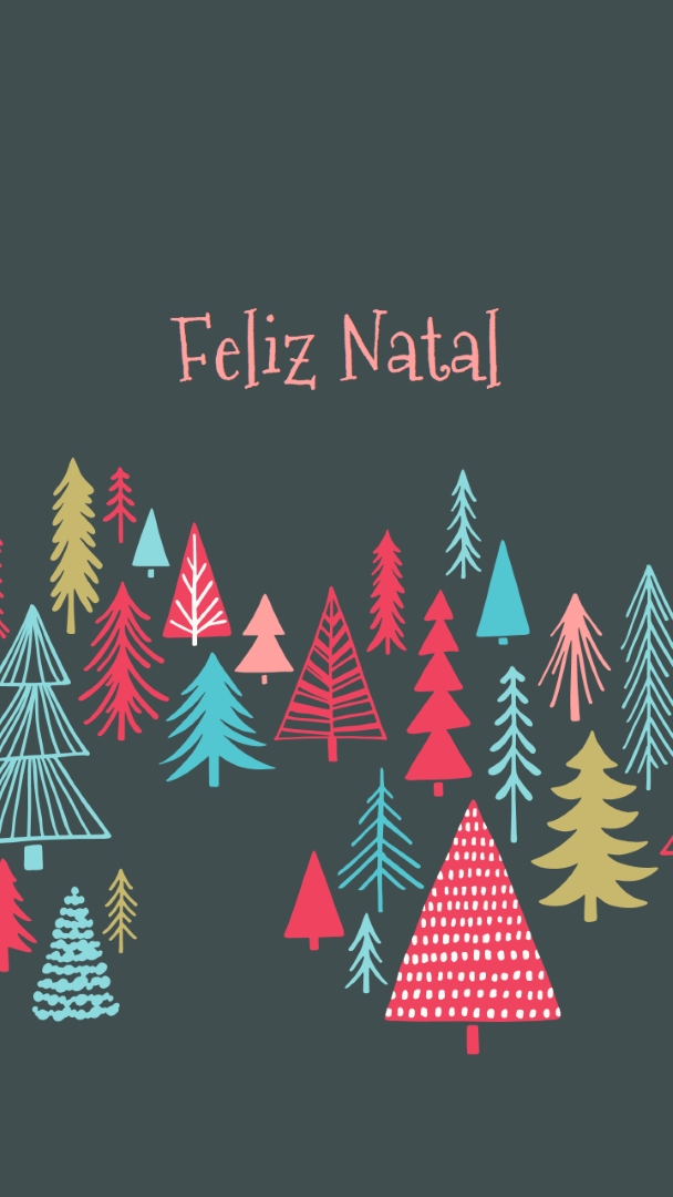 Feliz Natal green whimsical-line