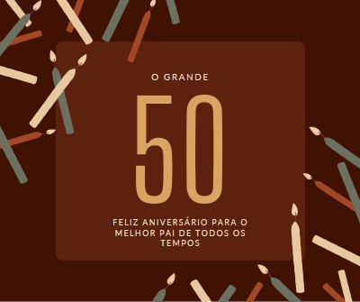 Feliz aniversário de 50 anos brown modern-simple