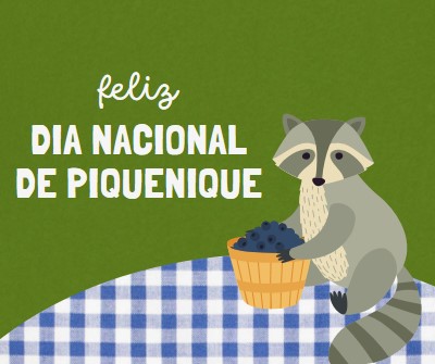 Feliz Dia Nacional do Piquenique green whimsical-color-block