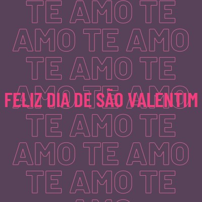 Eu te amo, valentine purple modern-bold