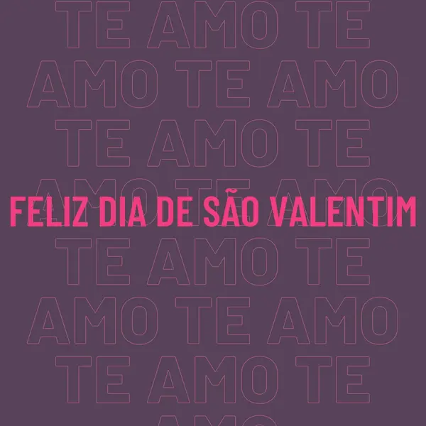 Eu te amo, valentine purple modern-bold