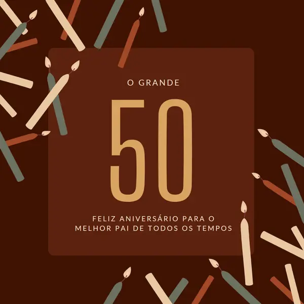 Feliz aniversário de 50 anos brown modern-simple
