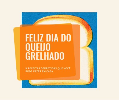 Feliz Dia do Queijo Grelhado orange modern-bold