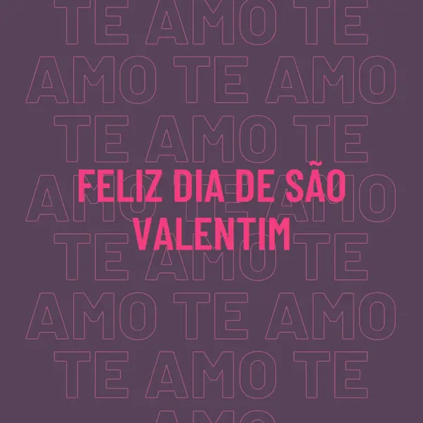 Eu te amo, valentine purple modern-bold