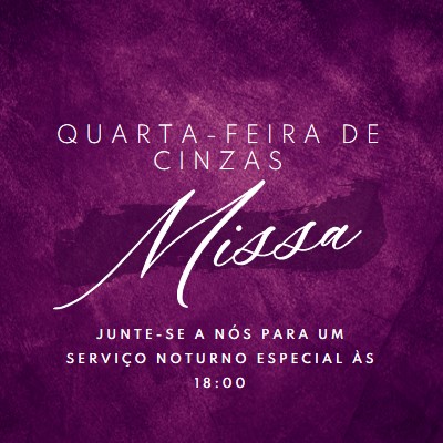 Missa de Quarta-feira de Cinzas purple modern-simple