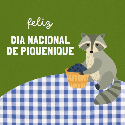 Feliz Dia Nacional do Piquenique green whimsical-color-block