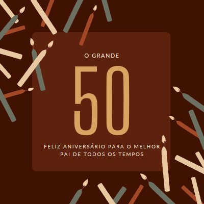 Feliz aniversário de 50 anos brown modern-simple