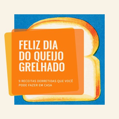 Feliz Dia do Queijo Grelhado orange modern-bold