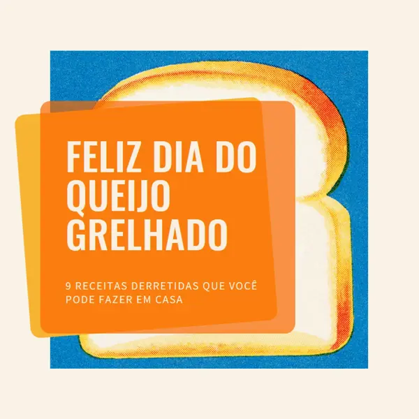 Feliz Dia do Queijo Grelhado orange modern-bold