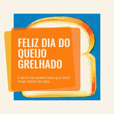 Feliz Dia do Queijo Grelhado orange modern-bold