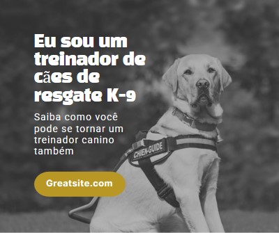 Eu sou um treinador de cães de resgate black modern-simple