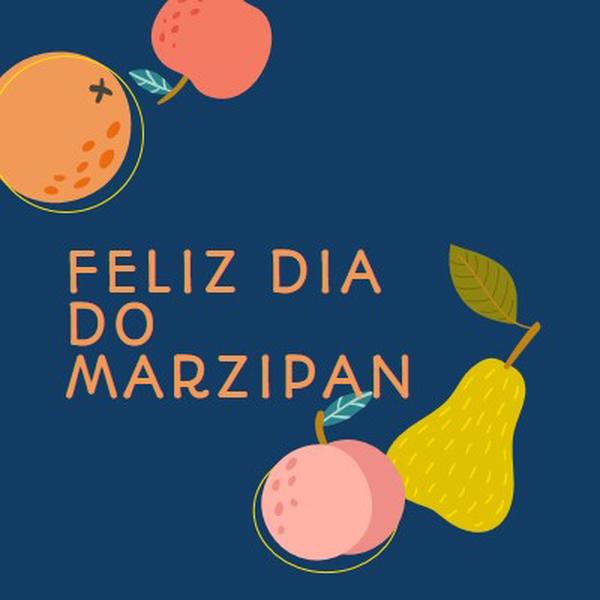 Feliz Dia do Marzipan blue whimsical-line