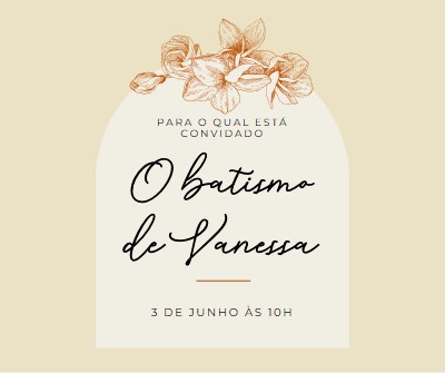 Convite para o batismo yellow vintage-botanical