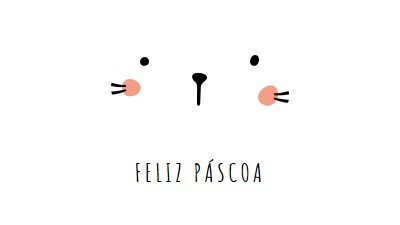 Feliz Páscoa, coelhinho white whimsical-line