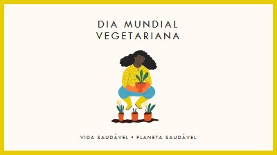 É o Dia Mundial vegetariano white modern-simple