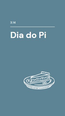 Dia do Pi blue whimsical-line