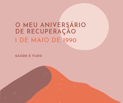 O meu aniversário de recuperação pink organic-boho