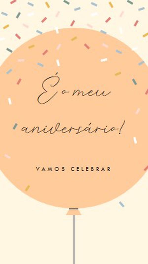 Vamos celebrar o meu aniversário yellow whimsical-line