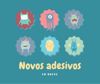 Novos adesivos em breve blue whimsical-color-block