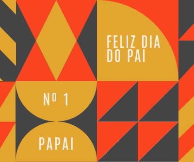 Pai número um orange modern-geometric-&-linear