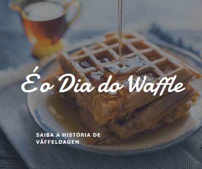 É o Dia do Waffle blue modern-simple
