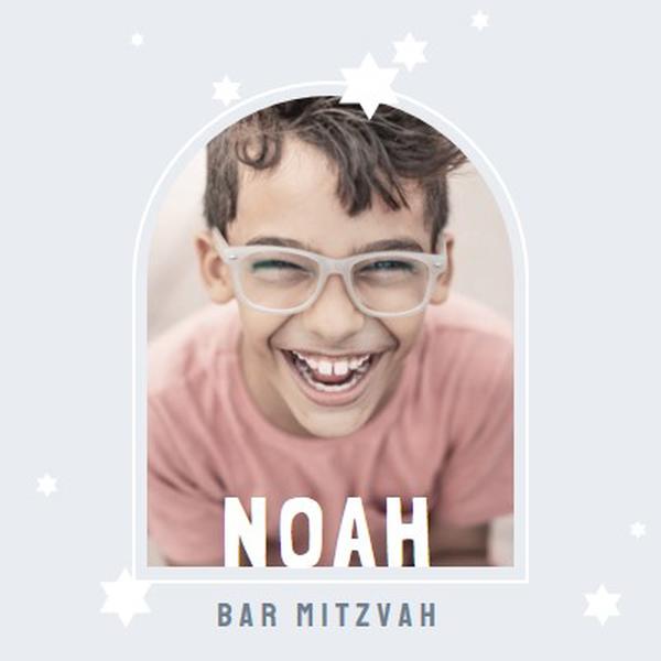 Bênçãos de bar mitzvah blue modern-simple