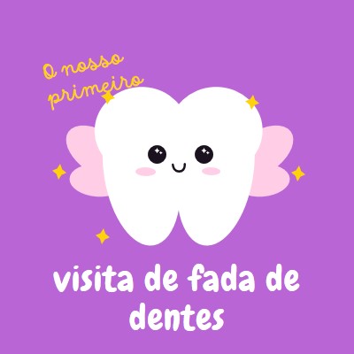 Primeira visita de fada dos dentes purple whimsical-color-block