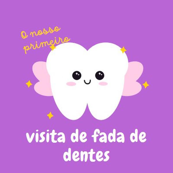 Primeira visita de fada dos dentes purple whimsical-color-block