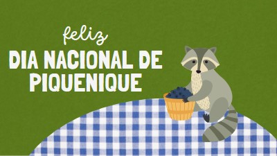 Feliz Dia Nacional do Piquenique green whimsical-color-block