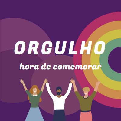 Celebrando o orgulho purple modern-bold