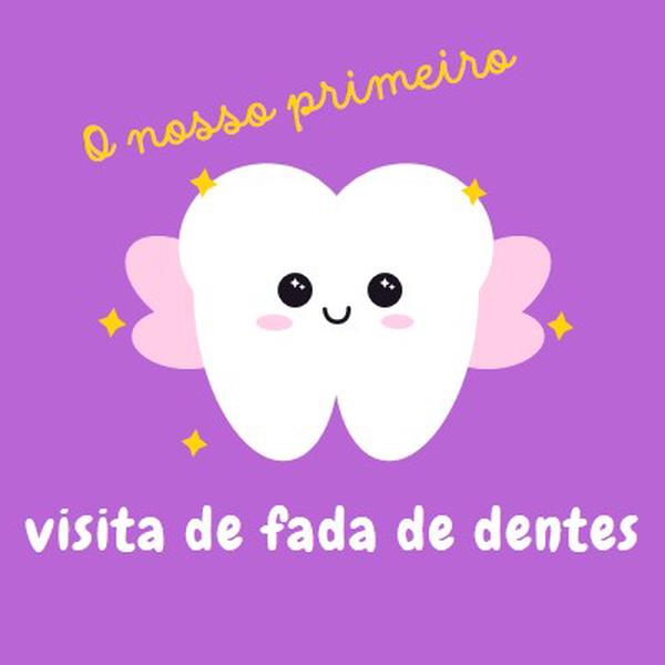 Primeira visita de fada dos dentes purple whimsical-color-block