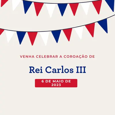 Venha celebrar a coroação red modern-simple