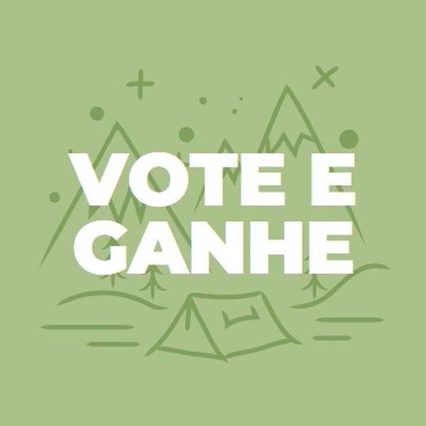 Vote e ganhe green whimsical-line